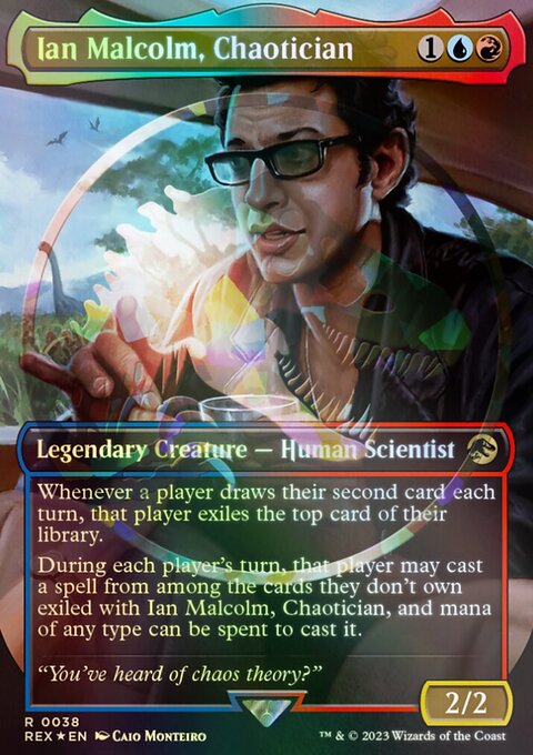 Ian Malcolm, Chaotician, Jurassic World Collection #38, Magic: The Gathering card
