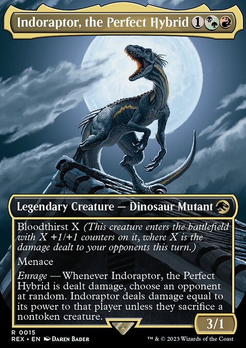 Indoraptor, the Perfect Hybrid, Jurassic World Collection #15, Magic: The Gathering card