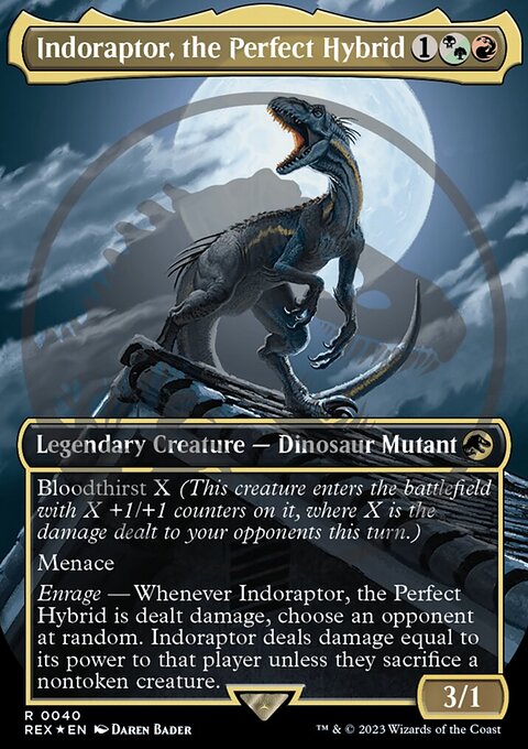 Indoraptor, the Perfect Hybrid, Jurassic World Collection #40, Magic: The Gathering card