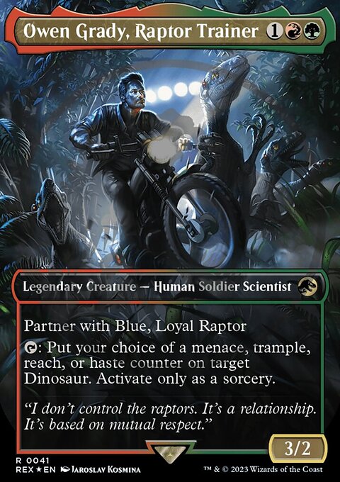 Owen Grady, Raptor Trainer, Jurassic World Collection #41, Magic: The Gathering card