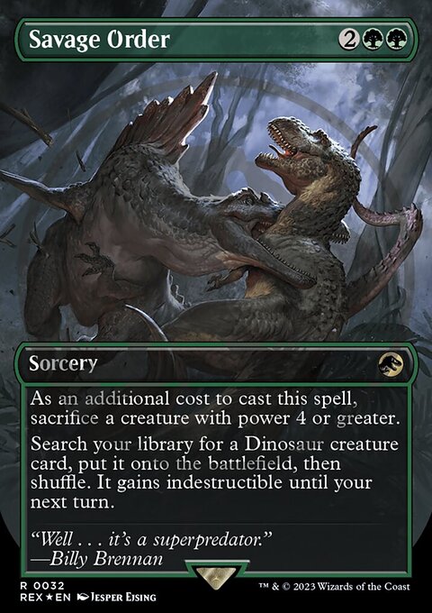 Savage Order, Jurassic World Collection #32, Magic: The Gathering card