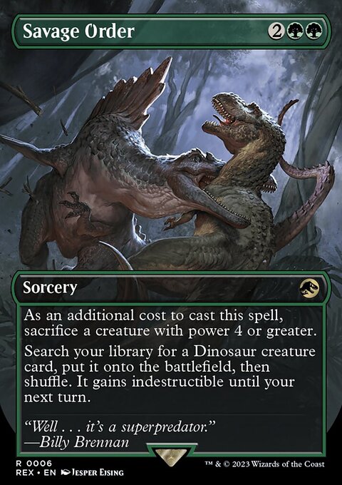 Savage Order, Jurassic World Collection #6, Magic: The Gathering card