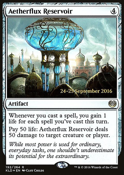 Aetherflux Reservoir, Kaladesh Promos #192s, Magic: The Gathering card