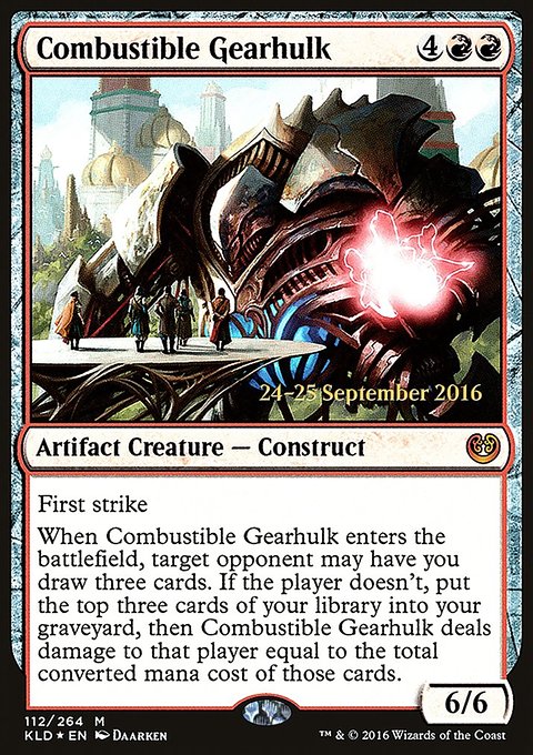 Combustible Gearhulk, Kaladesh Promos #112s, Magic: The Gathering card