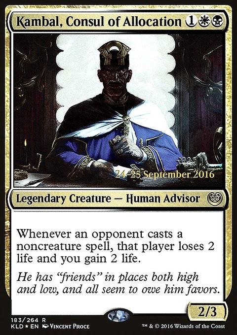 Kambal, Consul of Allocation, Kaladesh Promos #183s, Magic: The Gathering card