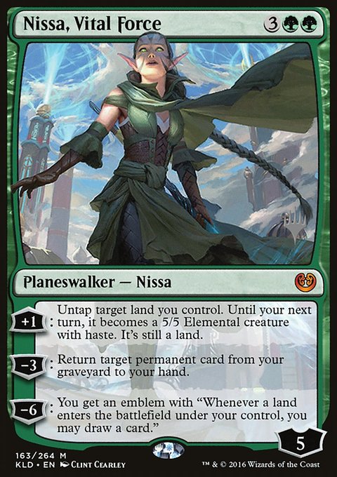 Nissa, Vital Force, Kaladesh Promos #163p, Magic: The Gathering card
