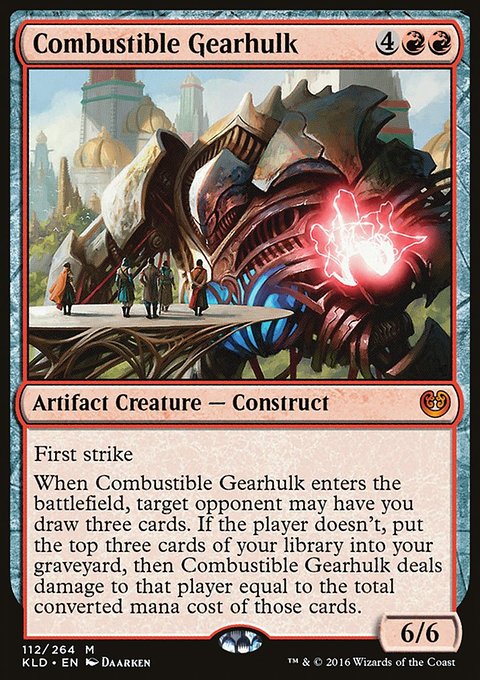 Combustible Gearhulk, Kaladesh #112, Magic: The Gathering card