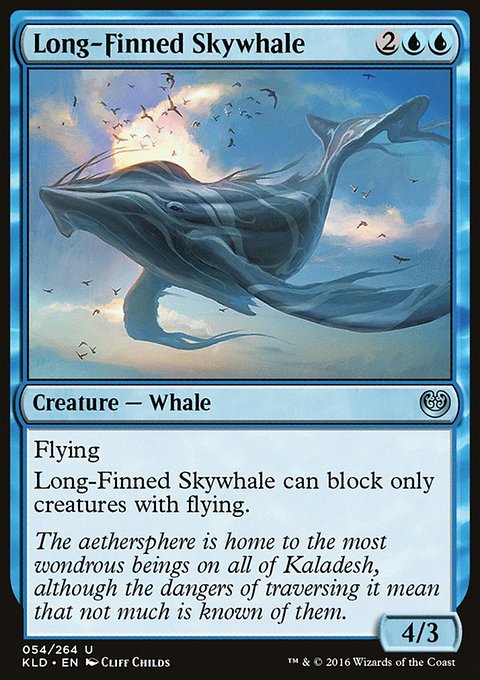 Long-Finned Skywhale, Kaladesh #54, Magic: The Gathering card
