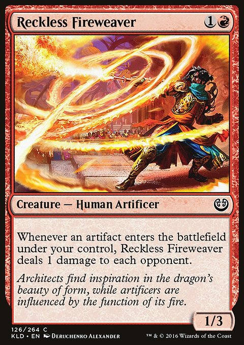 Reckless Fireweaver, Kaladesh #126, Magic: The Gathering card