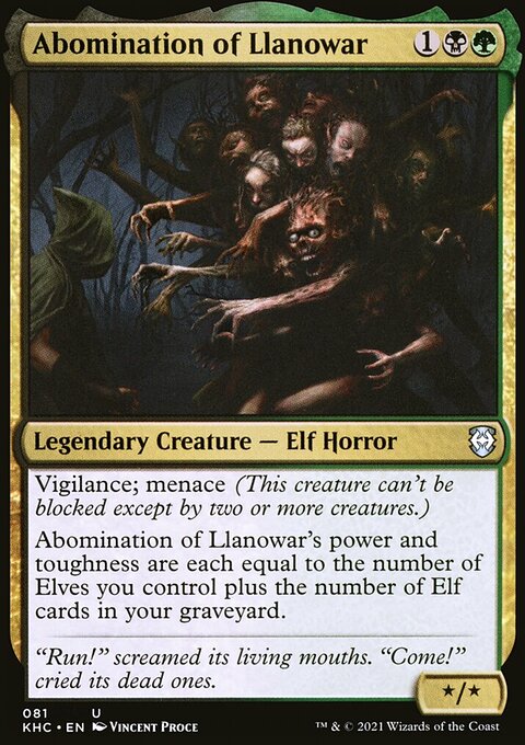 Abomination of Llanowar, Kaldheim Commander #81, Magic: The Gathering card