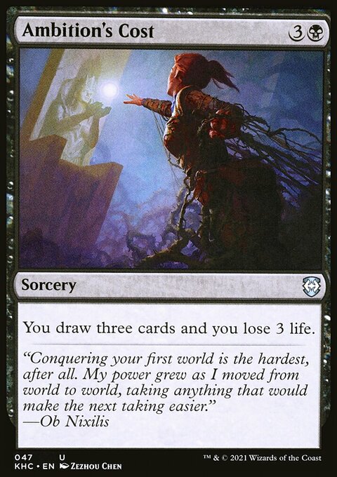 Ambition's Cost, Kaldheim Commander #47, Magic: The Gathering card