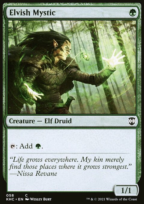Elvish Mystic, Kaldheim Commander #58, Magic: The Gathering card