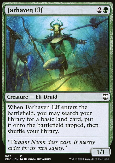 Farhaven Elf, Kaldheim Commander #62, Magic: The Gathering card