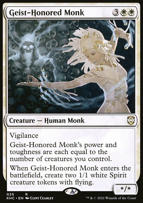 Geist-Honored Monk, Kaldheim Commander #25, Magic: The Gathering card