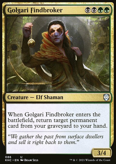Golgari Findbroker, Kaldheim Commander #86, Magic: The Gathering card