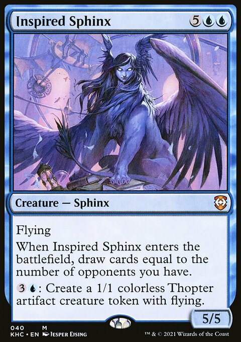 Inspired Sphinx, Kaldheim Commander #40, Magic: The Gathering card
