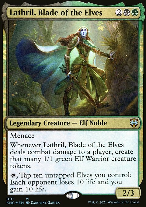 Lathril, Blade of the Elves, Kaldheim Commander #1, Magic: The Gathering card