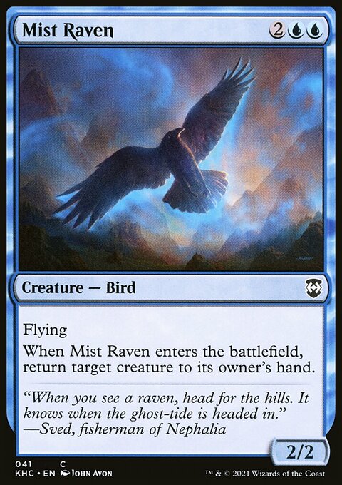 Mist Raven, Kaldheim Commander #41, Magic: The Gathering card