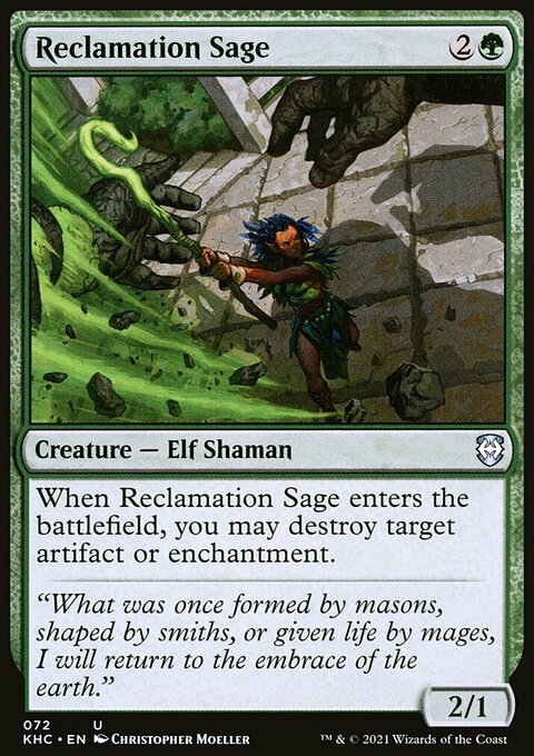 Reclamation Sage, Kaldheim Commander #72, Magic: The Gathering card