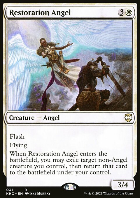 Restoration Angel, Kaldheim Commander #31, Magic: The Gathering card