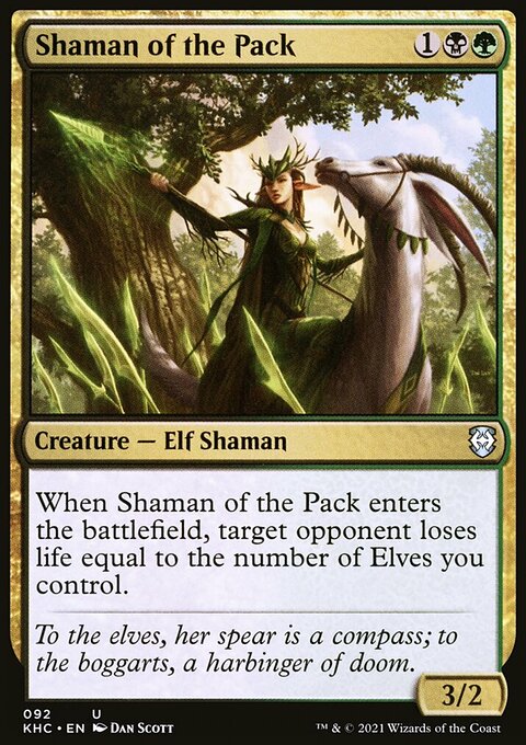 Shaman of the Pack, Kaldheim Commander #92, Magic: The Gathering card