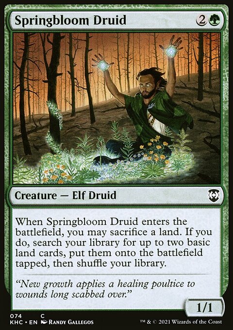 Springbloom Druid, Kaldheim Commander #74, Magic: The Gathering card