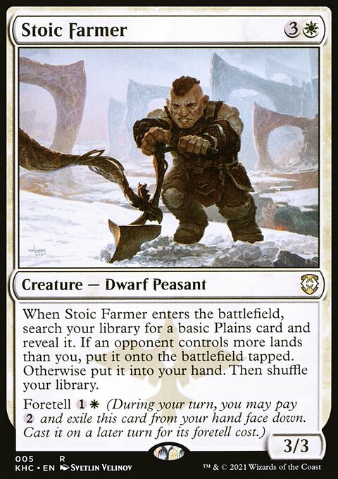 Stoic Farmer, Kaldheim Commander #5, Magic: The Gathering card