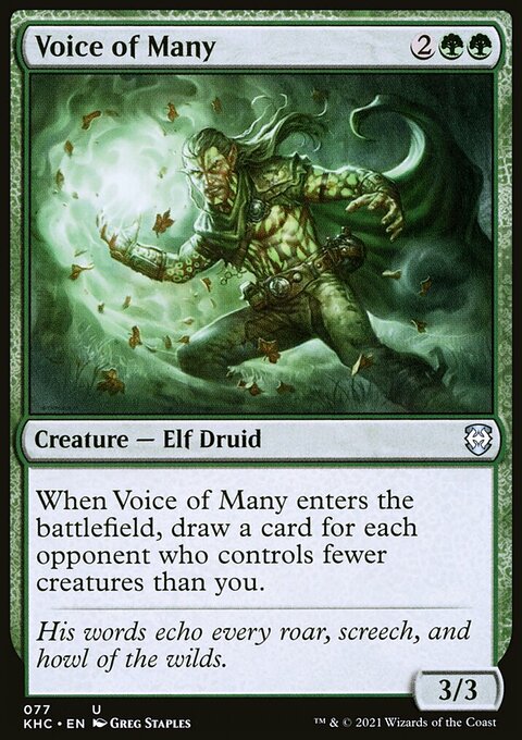 Voice of Many, Kaldheim Commander #77, Magic: The Gathering card