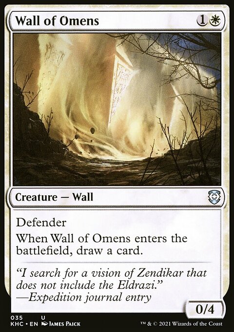 Wall of Omens, Kaldheim Commander #35, Magic: The Gathering card