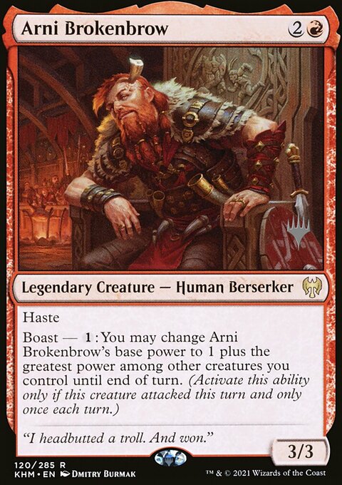 Arni Brokenbrow, Kaldheim Promos #120p, Magic: The Gathering card