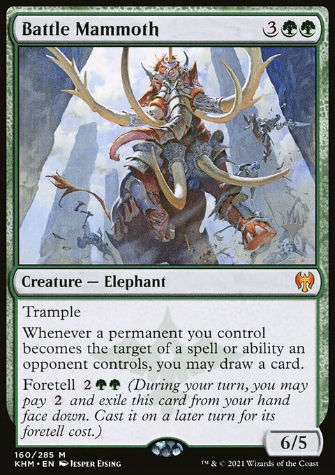 Battle Mammoth, Kaldheim Promos #160p, Magic: The Gathering card