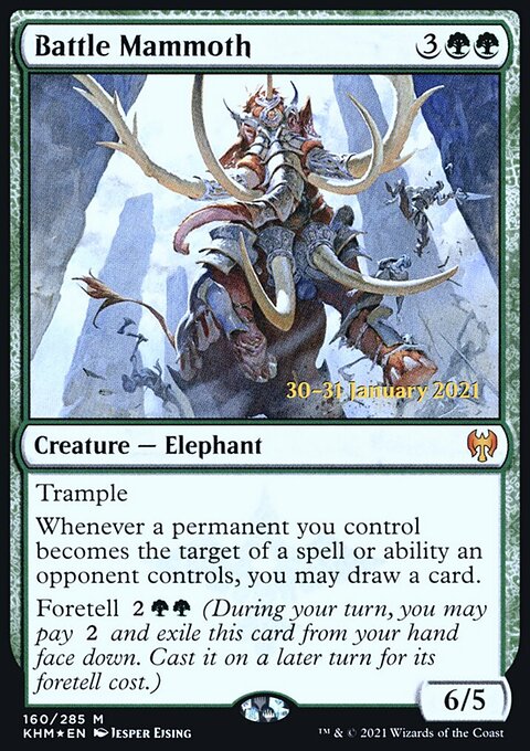 Battle Mammoth, Kaldheim Promos #160s, Magic: The Gathering card
