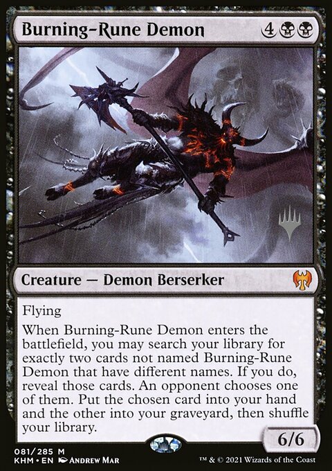 Burning-Rune Demon, Kaldheim Promos #81p, Magic: The Gathering card