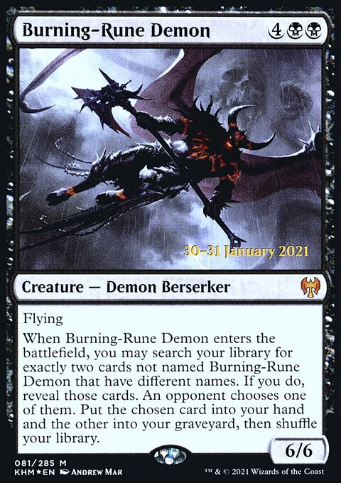 Burning-Rune Demon, Kaldheim Promos #81s, Magic: The Gathering card