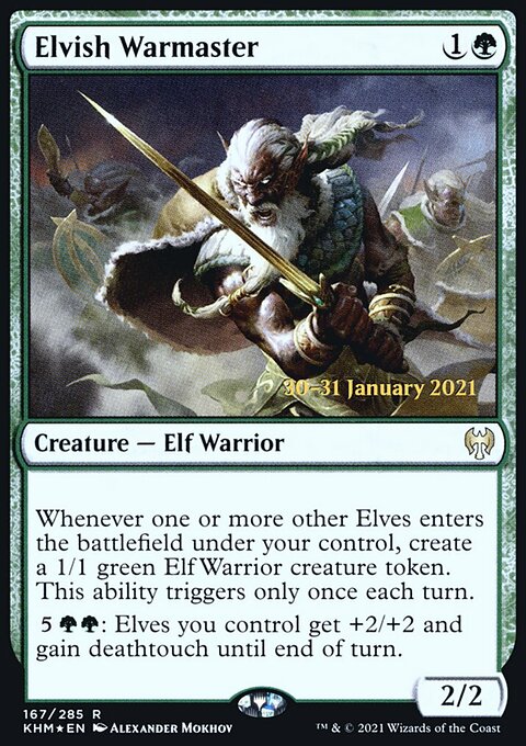 Elvish Warmaster, Kaldheim Promos #167s, Magic: The Gathering card