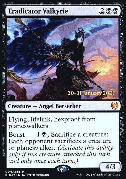 Eradicator Valkyrie, Kaldheim Promos #94s, Magic: The Gathering card