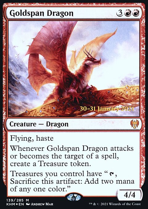 Goldspan Dragon, Kaldheim Promos #139s, Magic: The Gathering card