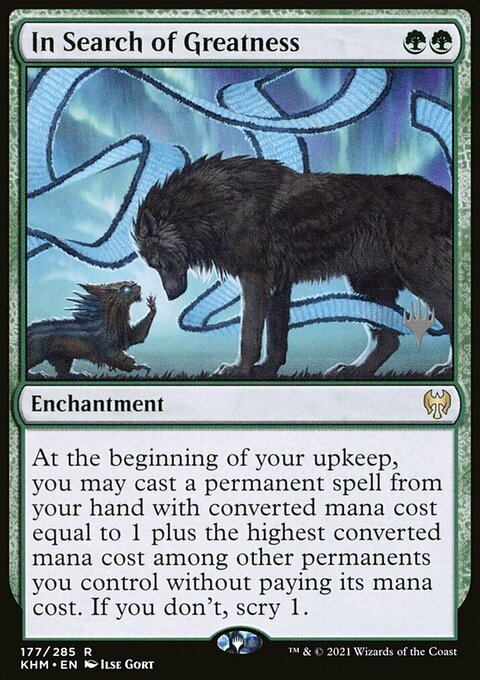 In Search of Greatness, Kaldheim Promos #177p, Magic: The Gathering card