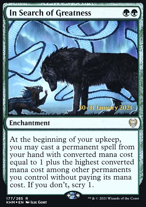In Search of Greatness, Kaldheim Promos #177s, Magic: The Gathering card