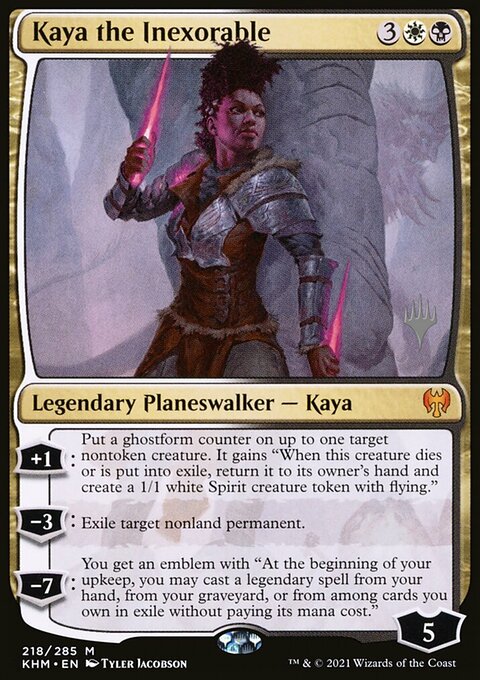 Kaya the Inexorable, Kaldheim Promos #218p, Magic: The Gathering card