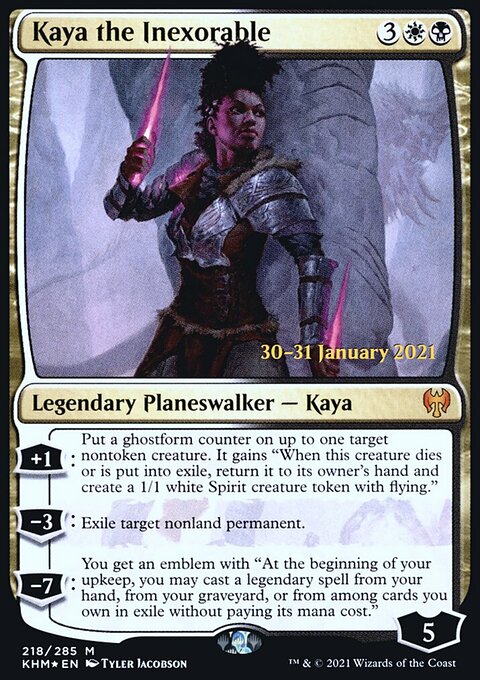 Kaya the Inexorable, Kaldheim Promos #218s, Magic: The Gathering card