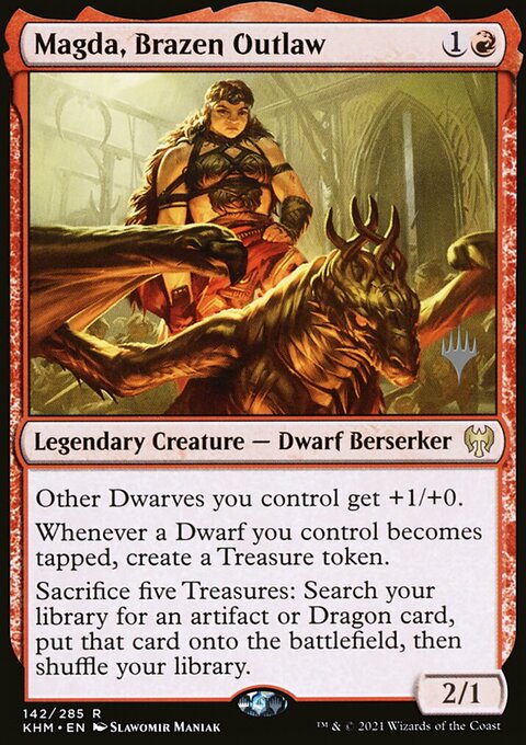 Magda, Brazen Outlaw, Kaldheim Promos #142p, Magic: The Gathering card