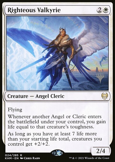 Righteous Valkyrie, Kaldheim Promos #24p, Magic: The Gathering card