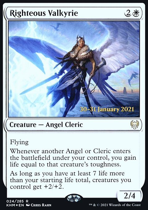 Righteous Valkyrie, Kaldheim Promos #24s, Magic: The Gathering card