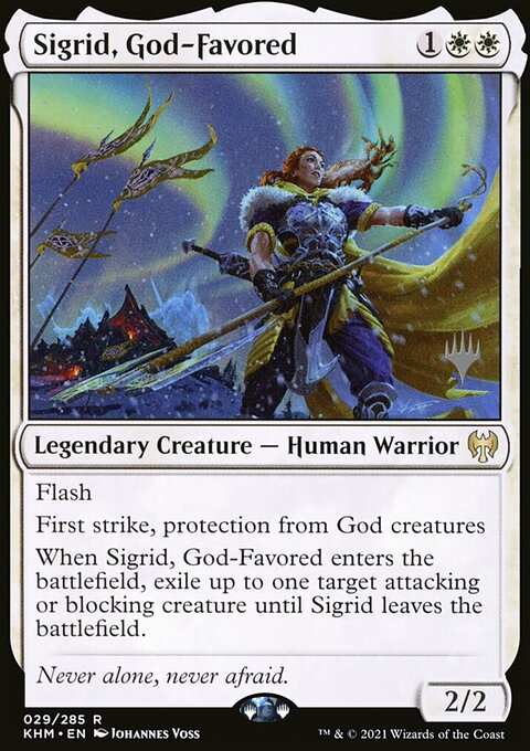 Sigrid, God-Favored, Kaldheim Promos #29p, Magic: The Gathering card