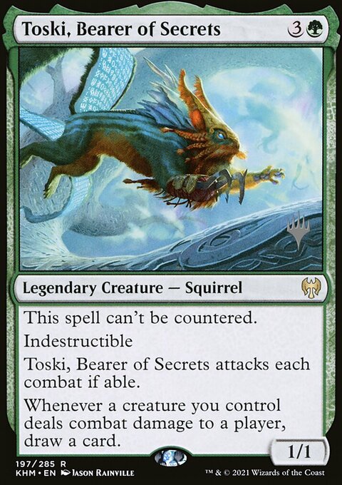 Toski, Bearer of Secrets, Kaldheim Promos #197p, Magic: The Gathering card