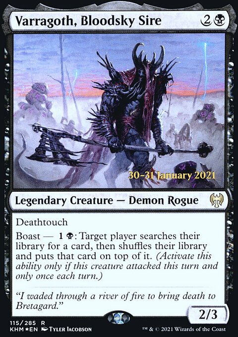 Varragoth, Bloodsky Sire, Kaldheim Promos #115s, Magic: The Gathering card