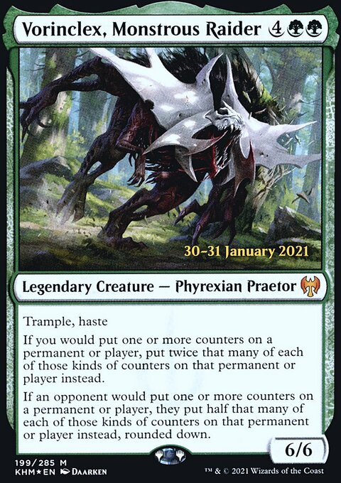 Vorinclex, Monstrous Raider, Kaldheim Promos #199s, Magic: The Gathering card