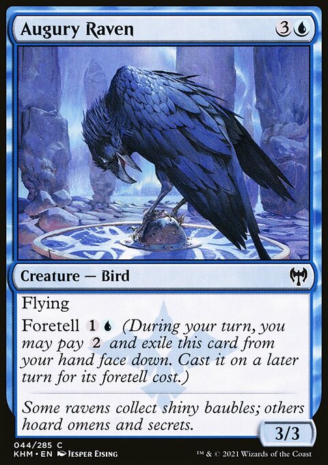 Augury Raven, Kaldheim #44, Magic: The Gathering card