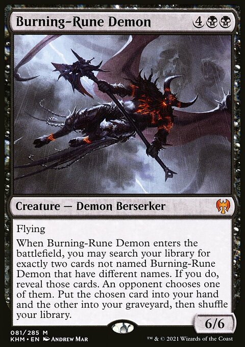 Burning-Rune Demon, Kaldheim #81, Magic: The Gathering card